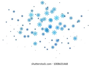 Light colored vector pattern with christmas snowflakes. Blurred decorative design in xmas style with snow. The pattern can be used for new year ad, booklets.