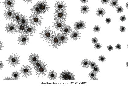 Light colored vector pattern with virus cells. Isolated sea urchins on white background. The pattern can be used for wildlife ad, booklets.