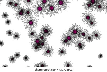 Light colored vector pattern with virus cells. Decorative design in natural style with sea urchins. Abstract nature design for your business advert.
