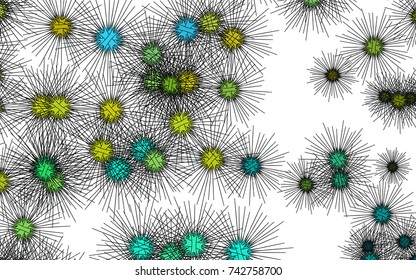 Light colored vector pattern with virus cells. Decorative design in natural style with sea urchins. The pattern can be used for wildlife ad, booklets.