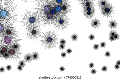 Light colored vector pattern with virus cells. Isolated sea urchins on white background. The template can be used in natural magazines.