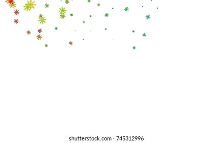 Light colored vector template with ice snowflakes. Glitter abstract illustration with crystals of ice. The pattern can be used for new year leaflets.