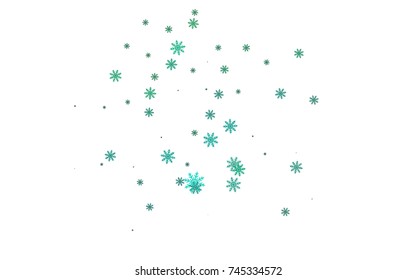 Light colored vector template with ice snowflakes. Snow on blurred abstract background with gradient. New year design for your ad, poster, banner.