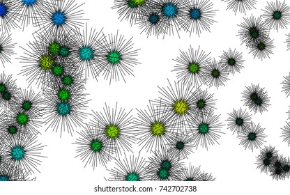 Light colored vector template with sea urchins. Shining illustration of colored sea urchins on white background. Abstract design of wildlife for your ad, poster, banner.