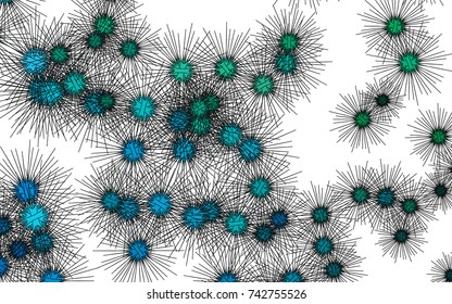 Light colored vector template with sea urchins. Isolated sea urchins on white background. The template can be used in natural magazines.