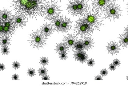 Light colored vector template with sea urchins. Shining illustration of colored sea urchins on white background. The template can be used in natural magazines.