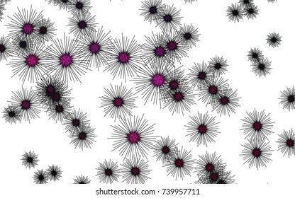 Light colored vector template with spiny stars. Isolated sea urchins on white background. The pattern can be used for wildlife ad, booklets.