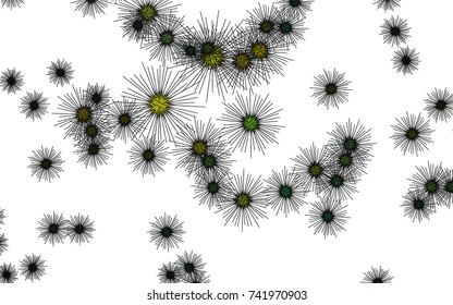 Light colored vector template with spiny stars. Glitter abstract layout with isolated sea urchins. The pattern can be used for websites of animals.