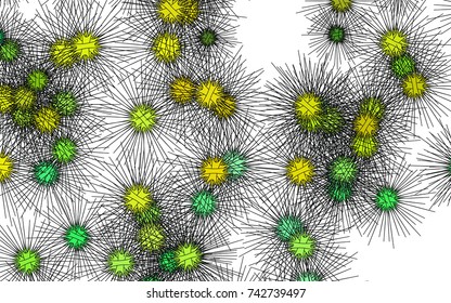 Light colored vector template with spiny stars. Glitter abstract layout with isolated sea urchins. Abstract nature design for your business advert.