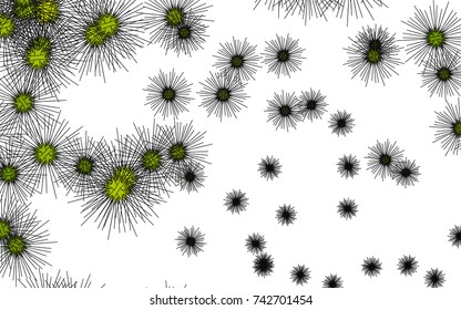 Light colored vector texture with sea urchins. Modern geometrical abstract illustration with sea urchins. Abstract nature design for your business advert.
