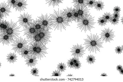 Light colored vector texture with sea urchins. Isolated sea urchins on white background. Abstract design of wildlife for your ad, poster, banner.