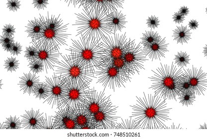 Light colored vector texture with sea urchins. Isolated sea urchins on white background. The pattern can be used for marine leaflets.