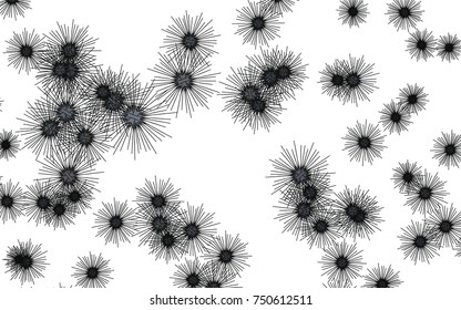 Light colored vector texture with sea urchins. Modern geometrical abstract illustration with sea urchins. The pattern can be used for marine leaflets.