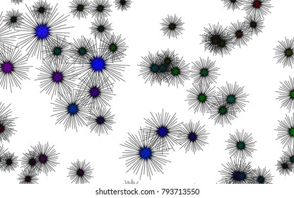 Light colored vector texture with sea urchins. Shining illustration of colored sea urchins on white background. The pattern can be used for wildlife ad, booklets.