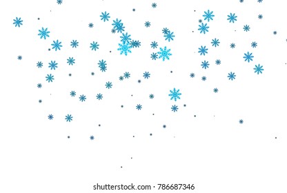 Light colored vector texture with colored snowflakes. Blurred decorative design in xmas style with snow. The pattern can be used for year new  websites.