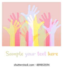 Light colorful up hand background, vector illustration