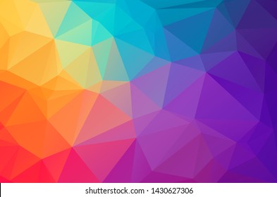 Light colorful Low poly crystal background. Polygon design pattern. Low poly vector illustration, low polygon background.