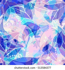 Light colorful seamless pattern. Colorful flowers elegant wallpaper