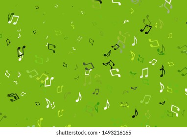 Light colorful vector backdrop with music notes. Shining illustration of colorful gradient music notes. Pattern for websites of musitians.