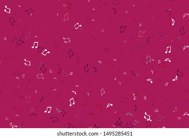 Light colorful vector backdrop with music notes. Abstract illustration with colorful symbols of melody. Pattern for school ad, booklets.