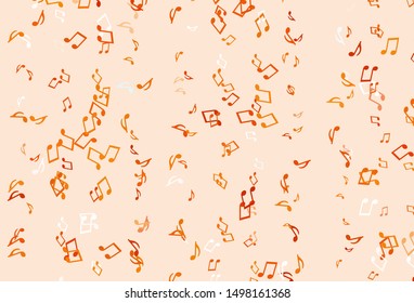Light colorful vector backdrop with music notes. Isolated colorful music keys on abstract background. Pattern for festival leaflets.
