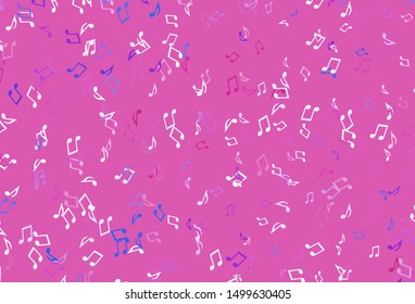 Light colorful vector backdrop with music notes. Isolated colorful music keys on abstract background. Pattern for festival leaflets.