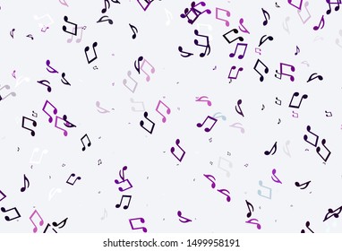 Light colorful vector backdrop with music notes. Isolated colorful music keys on abstract background. Pattern for websites of musitians.