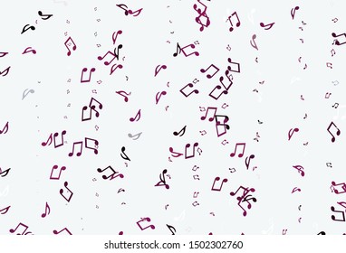 Light colorful vector backdrop with music notes. Isolated colorful music keys on abstract background. Pattern for festival leaflets.