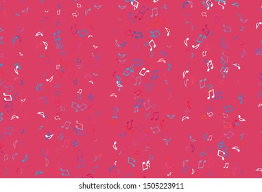 Light colorful vector backdrop with music notes. Shining illustration of colorful gradient music notes. Pattern for school ad, booklets.