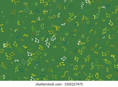 Light colorful vector backdrop with music notes. Isolated colorful music keys on abstract background. Template for fasion magazines.