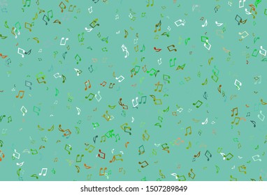 Light colorful vector backdrop with music notes. Isolated colorful music keys on abstract background. Template for fasion magazines.
