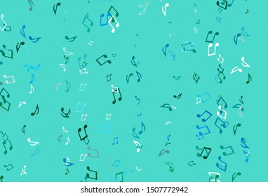 Light colorful vector backdrop with music notes. Decorative design in abstract style with music shapes. Template for fasion magazines.