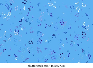 Light colorful vector backdrop with music notes. Isolated colorful music keys on abstract background. Pattern for websites of musitians.