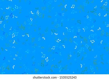 Light colorful vector backdrop with music notes. Abstract illustration with colorful symbols of melody. Modern design for wallpapers.