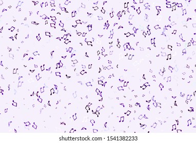 Light colorful vector backdrop with music notes. Abstract illustration with colorful symbols of melody. Pattern for festival leaflets.