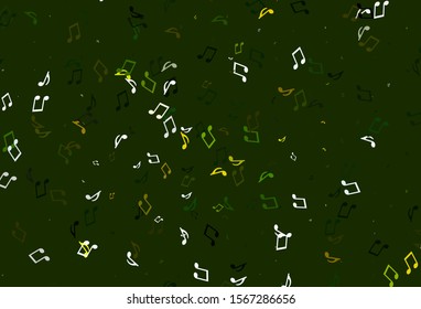 Light colorful vector backdrop with music notes. Decorative design in abstract style with music shapes. Template for fasion magazines.