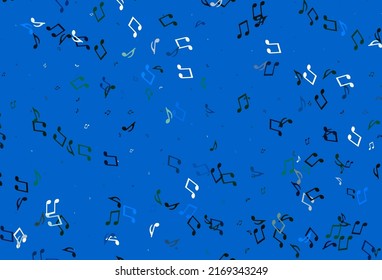 Light colorful vector backdrop with music notes. Abstract illustration with colorful symbols of melody. Template for fasion magazines.