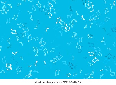 Light colorful vector backdrop with music notes. Abstract illustration with colorful symbols of melody. Pattern for websites of musitians.