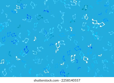 Fondo vectorial de color claro con notas musicales. Ilustración abstracta moderna con teclas de melodía. Patrón de anuncios escolares, folletos.