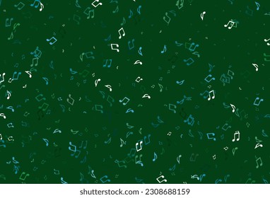 Fondo vectorial de color claro con notas musicales. Ilustración brillante de notas musicales de gradiente colorido. Patrón de anuncios escolares, folletos.