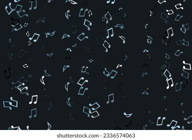 Light colorful vector backdrop with music notes. Modern abstract illustration with melody keys. Pattern for festival leaflets.