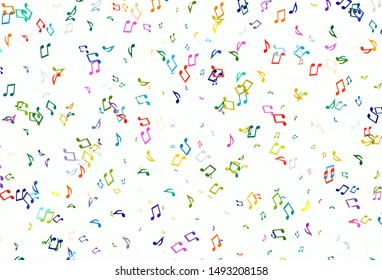 Light colorful vector background with music symbols. Modern abstract illustration with melody keys. Pattern for school ad, booklets.