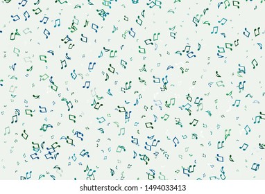 Light colorful vector background with music symbols. Decorative design in abstract style with music shapes. Pattern for school ad, booklets.