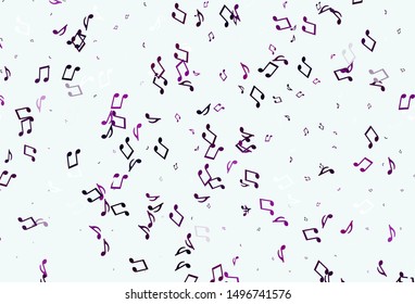 Light colorful vector background with music symbols. Abstract illustration with colorful symbols of melody. Pattern for festival leaflets.