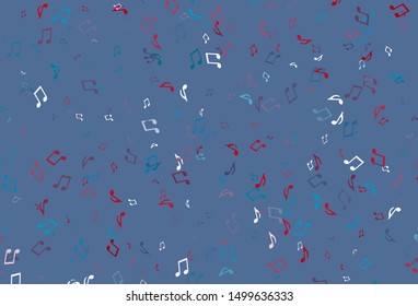 Light colorful vector background with music symbols. Shining illustration of colorful gradient music notes. Modern design for wallpapers.