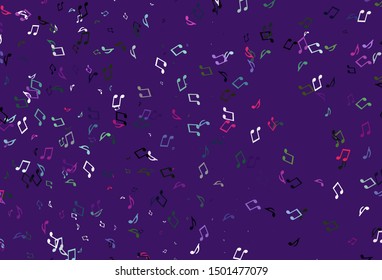 Light colorful vector background with music symbols. Modern abstract illustration with melody keys. Pattern for festival leaflets.