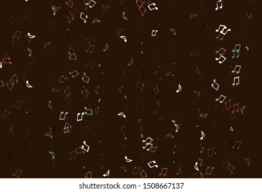 Light colorful vector background with music symbols. Decorative design in abstract style with music shapes. Pattern for websites of musitians.