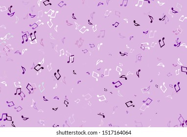 Light colorful vector background with music symbols. Modern abstract illustration with melody keys. Template for fasion magazines.