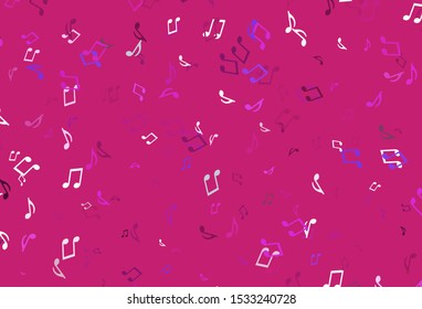 Light colorful vector background with music symbols. Decorative design in abstract style with music shapes. Modern design for wallpapers.