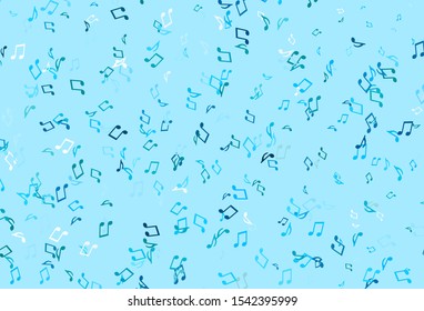 Light colorful vector background with music symbols. Modern abstract illustration with melody keys. Template for fasion magazines.